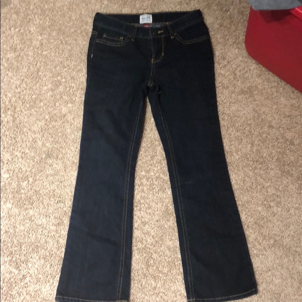 Girls boot cut dark jeans